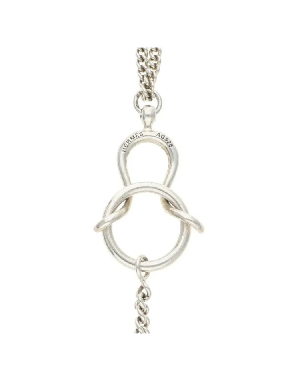 Hermes Horsebit Silver Necklace